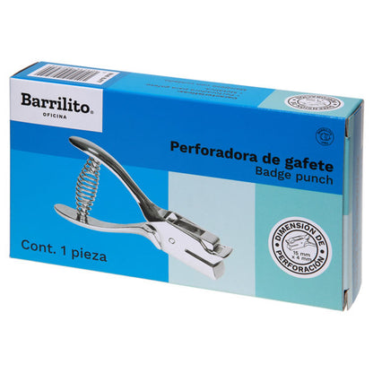 Perforadora de Agujeros Ovalados Tipo Gafete Descontinuado Barrilito