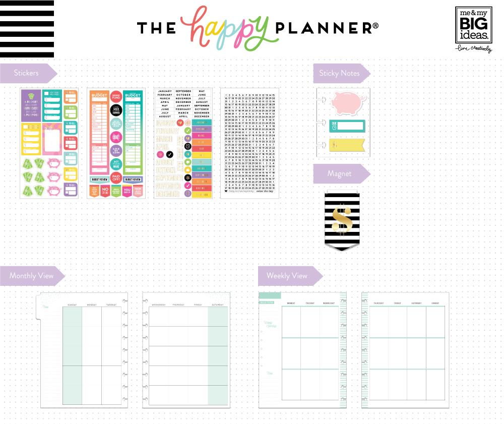 Happy Planner Kit Budget Wealth / Kit de Agenda Planificadora Presupuesto Descontinuado Me &amp; My Big Ideas
