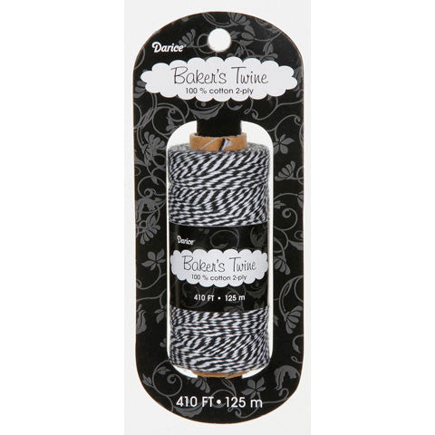 Bakers Twine Cotton Black-White / Rollo de Hilo Twine 125 metros Negro-Blanco Descontinuado Darice