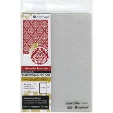 Beautiful Brocade Embossing Folder Plus / Folder de Grabado Plus de Brocados Descontinuado Craftwell