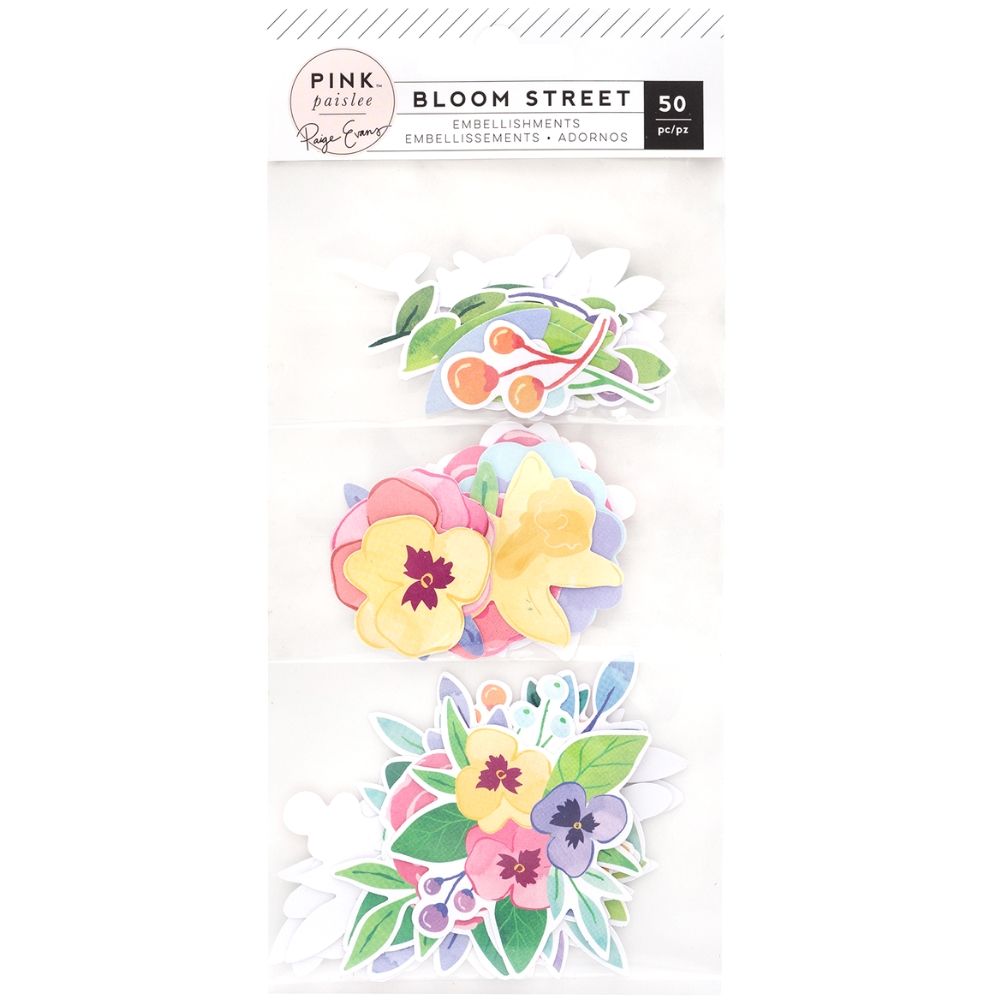 Bloom Street Cardstock Die-Cuts / Recortes de Figuras Florales Floreciendo Descontinuado Pink Paislee
