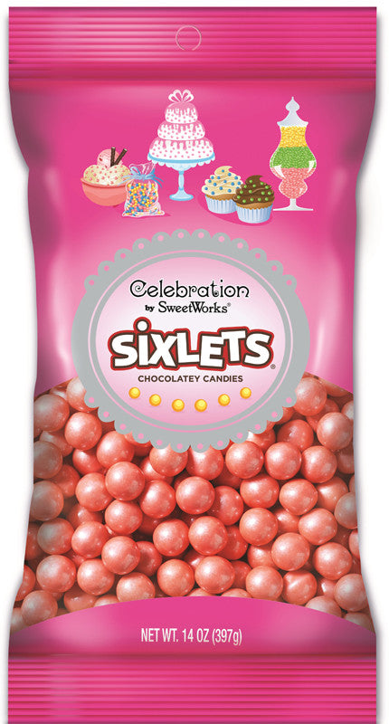 Bright Pink Sixlets Celebration / Bolitas de Chocolate Rosa Metálico Descontinuado Sweet Works