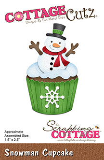 Snowman Cupcake Die /  Suaje de Muñeco de Nieve en Panquecito Descontinuado Cottage Cutz