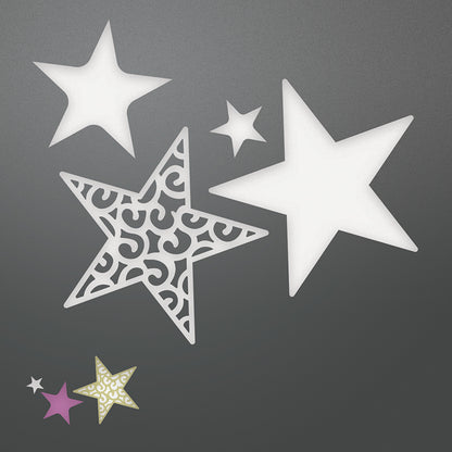Swirling Layered Stars Dies / Suajes De Estrellas Descontinuado Couture Creations