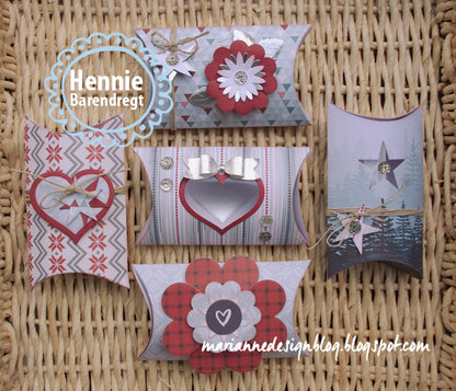 Pillow Box Die Set / Set de Suajes para Cajita de Almohada Descontinuado Marianne design