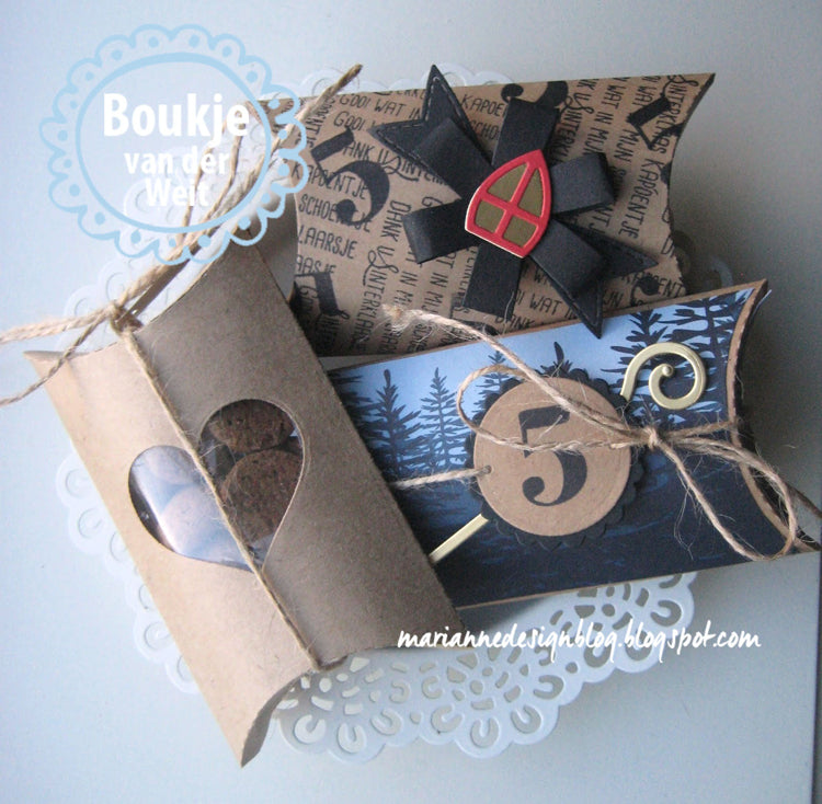 Pillow Box Die Set / Set de Suajes para Cajita de Almohada Descontinuado Marianne design