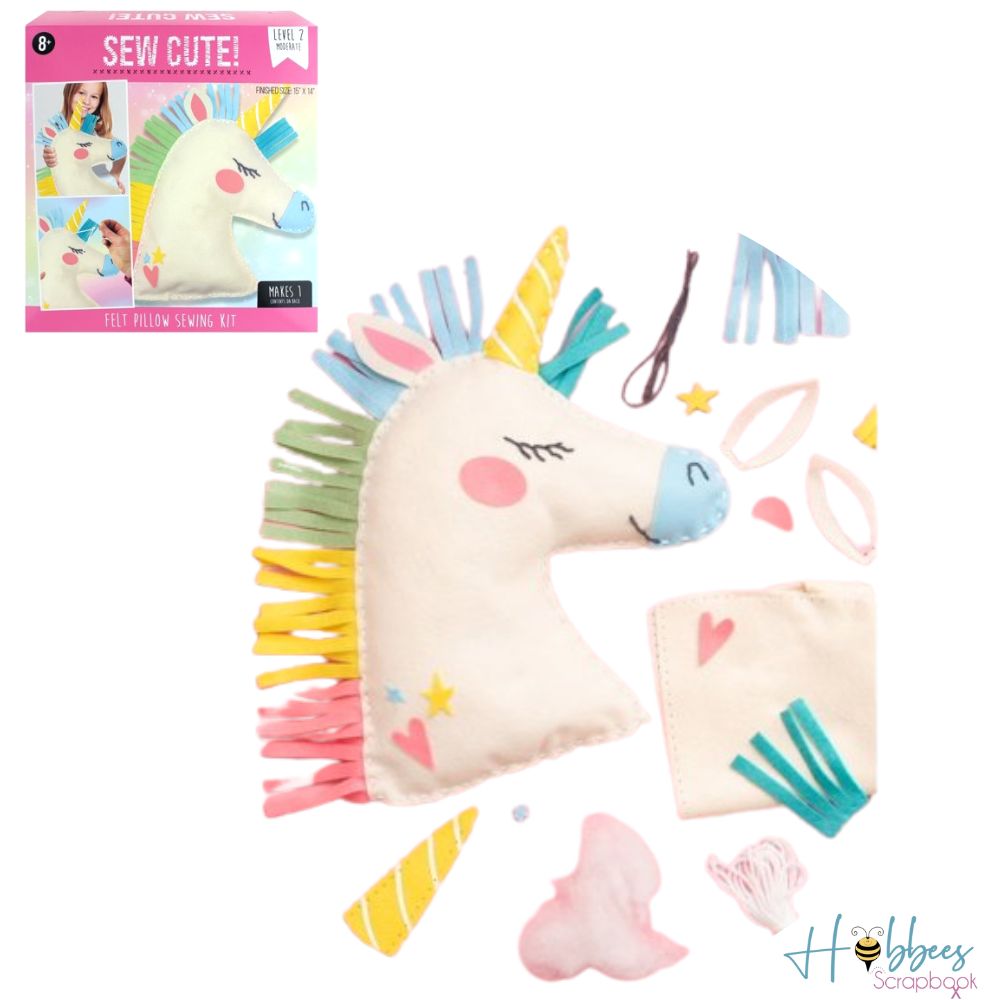 Sew Cute! Felt Pillow Kit Unicorn / Kit de CojÃn Unicornio Costura Colorbok