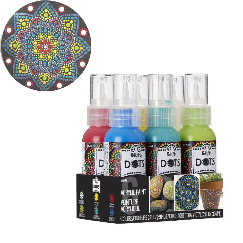 Acrylic Dot Painting Set / Juego de Pinturas Acrílicas Puntillismo Acrìlicos Folk Art