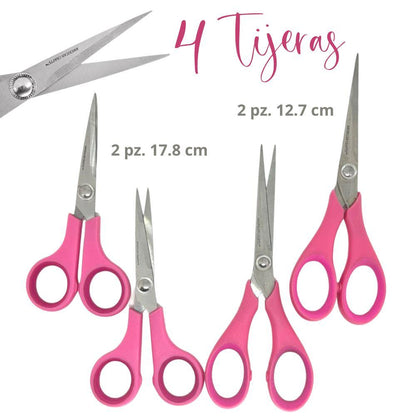 Cutup Scissors / Set de 4 Tijeras Rosas Tijeras / Cutters American Crafts