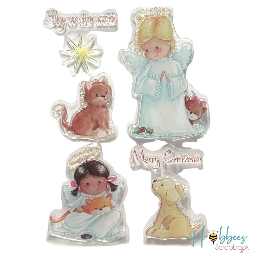 Angels Clear Stamps / Sellos de Ángeles Navidad