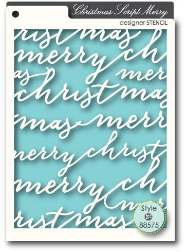 Script Merry Stencil / Plantilla De Navidad Descontinuado Memory Box