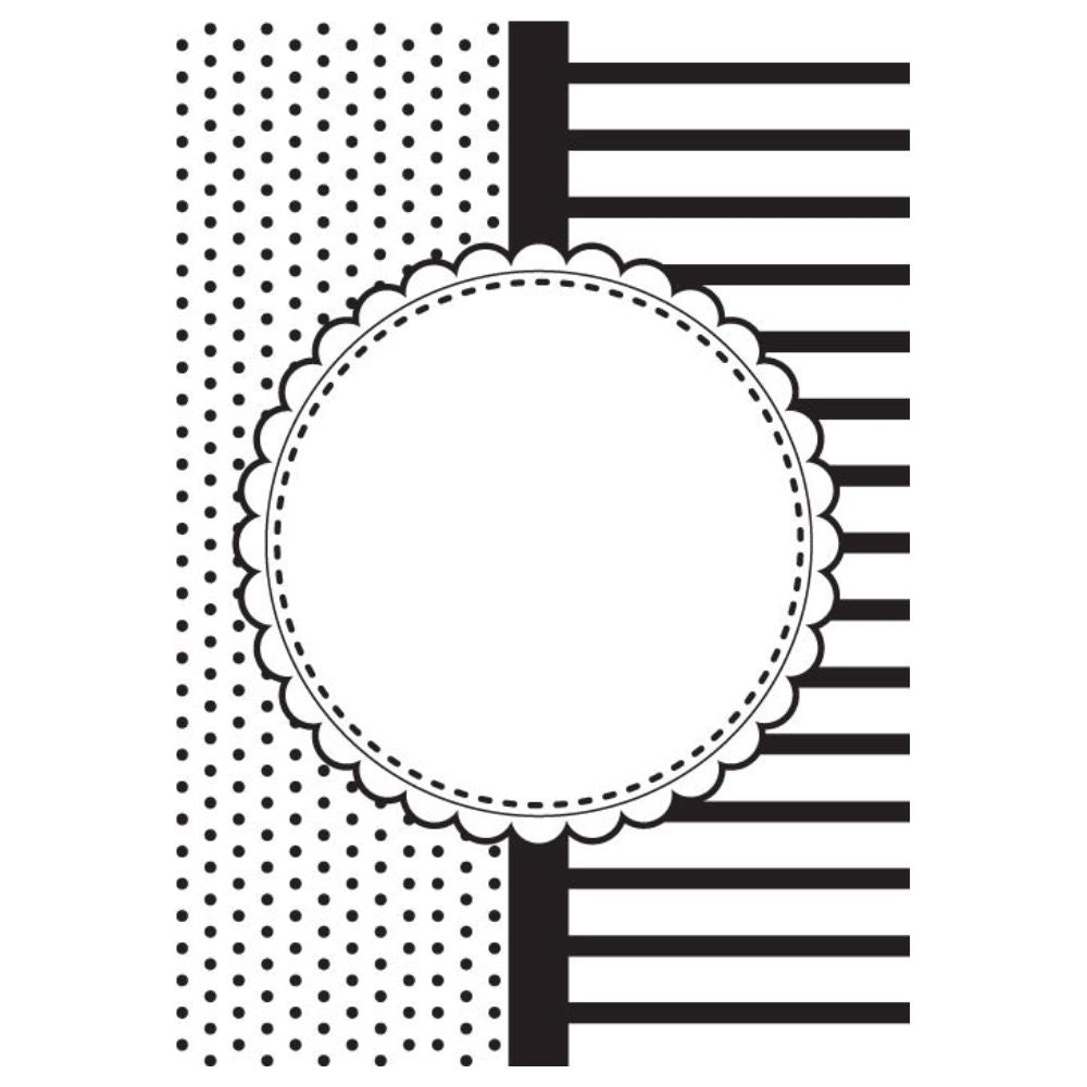 Circle Frame Embossing Folder / Folder de Grabado de Marco Círculo Escalopado Descontinuado C Gull
