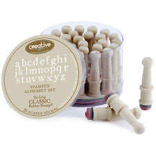 Classic Alphabet Mini Rubber Mounted Stamps / Kit de Sellos de Goma Alfabeto Minúsculas Descontinuado Hampton Art