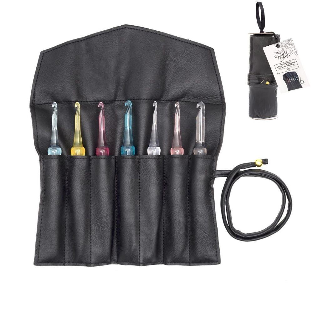 Portable Crochet Hook Storage Roll / Guarda Ganchillos Portátil Tejido The Hook Nook
