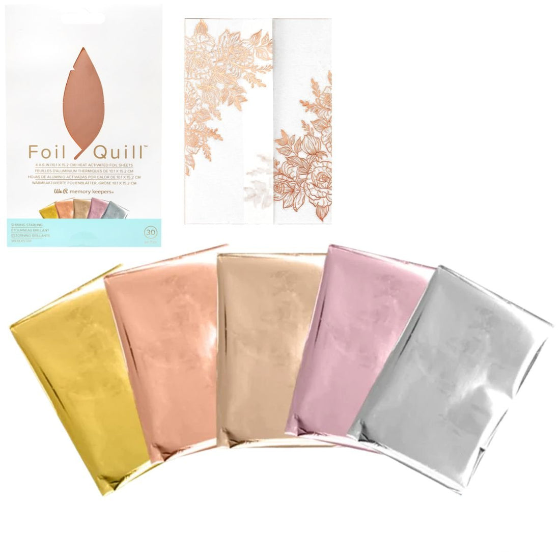 Foil Quill Foil Sheets Shining Starling / Hojas de Foil 4x6 pulg Foil We R Memory Keepers