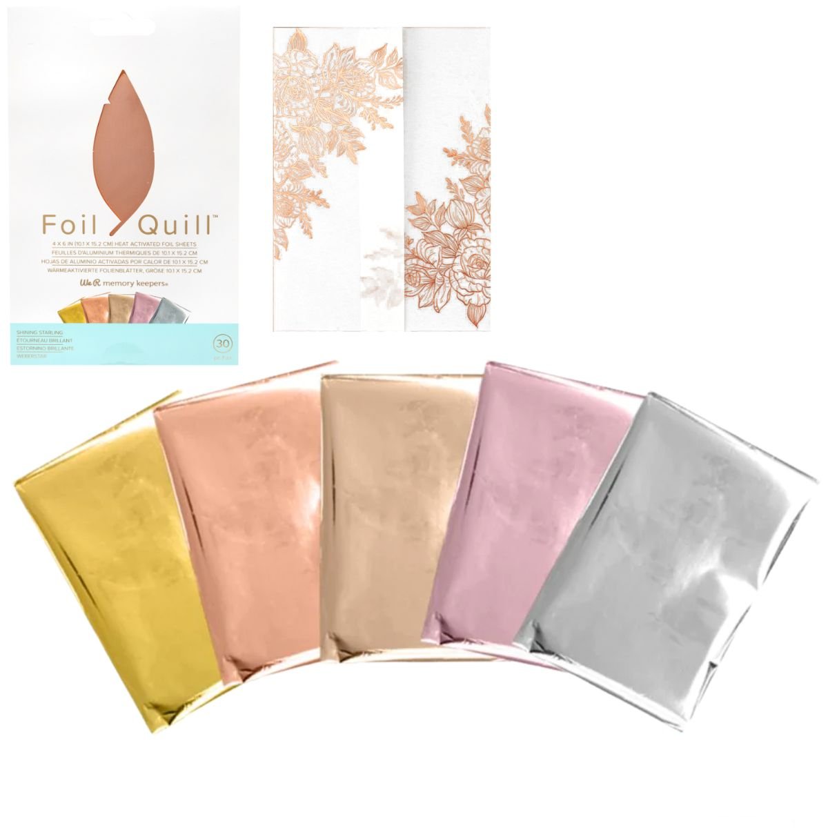 Foil Quill Foil Sheets Shining Starling / Hojas de Foil 4x6 pulg Foil We R Memory Keepers