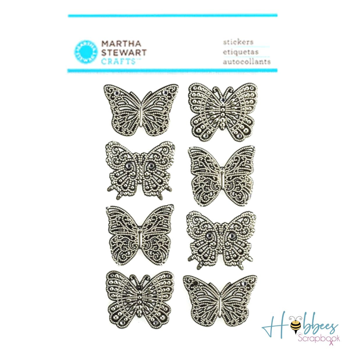Elegant Filigree Butterflies / Autoadhesivos de Filigrana  Elegante de Mariposa Stickers Martha Stewart