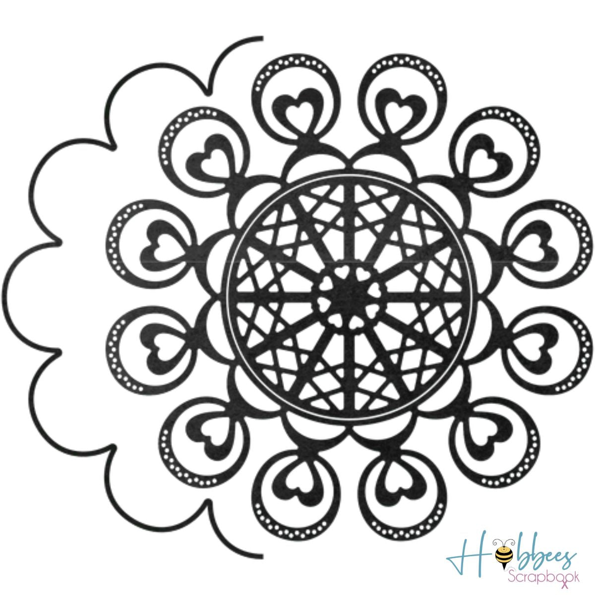 Kissimee Doily w Angel Wing Die / Suaje de Blonda con Corazones Dados de Corte / Suajes / Troqueles Cheery Lynn Designs