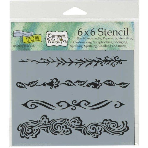 Ornate Borders Stencil / Plantilla de Bordes y Orillas de Ornato Descontinuado The Crafters Workshop