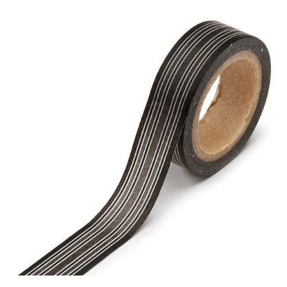 Washi Tape Black Stripe / Cinta Adhesiva Lineas Negras Descontinuado Darice