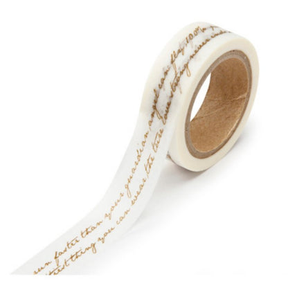 Cinta Adhesiva / Washi Tape Gold Script Descontinuado Darice
