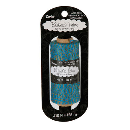 Bakers Twine Cotton Turquoise-Gray / Rollo de Hilo Twine 125 metros Turquesa-Gris Descontinuado Darice