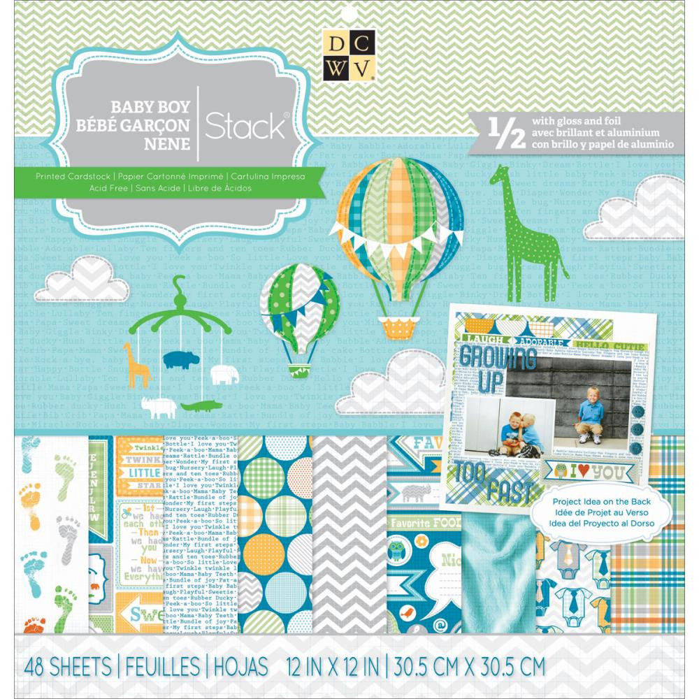 Cartulina con Motivos de Bebé / Baby Boy Cardstock Stack Descontinuado DCWV