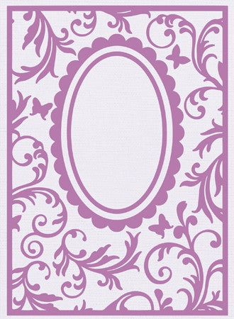 Embossing Folder Filigree Frame / Folder de Grabado Marco Ovalado con Mariposas Descontinuado Crafter&