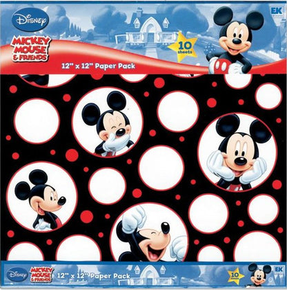 Paquete con 10 Hojas de Papel Decorado / Mickey &amp; Friends Decorative Paper Papel Ek Success