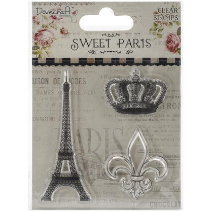 Sellos de Polímero / Sweet Paris, Eiffel Tower Clear Stamps Descontinuado Dovecraft
