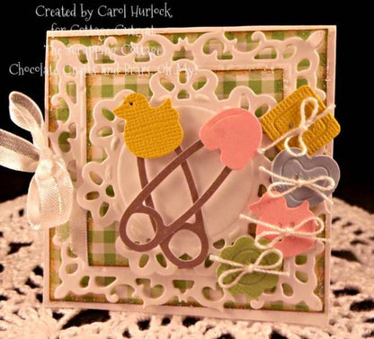 Diaper Pins Mini Die /  Suaje de Seguritos de Bebé Dados de Corte / Suajes / Troqueles Cottage Cutz