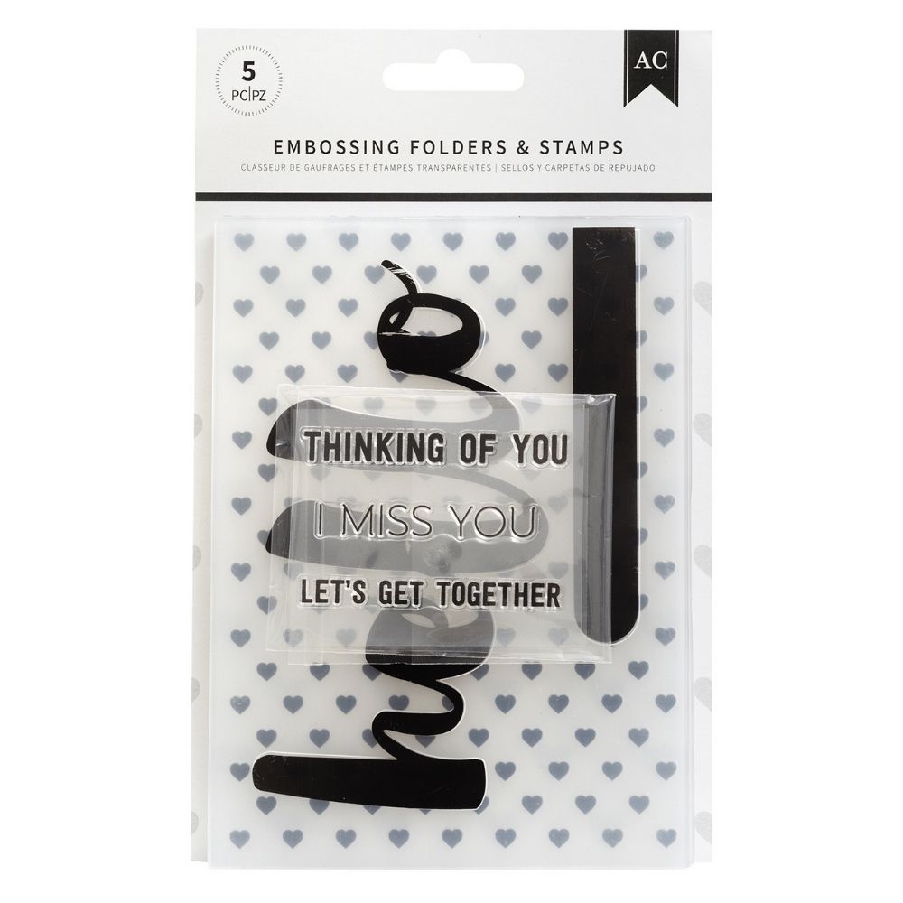 Hello Embossing Folder / Folder de Grabado y Sellos Hola Descontinuado American Crafts