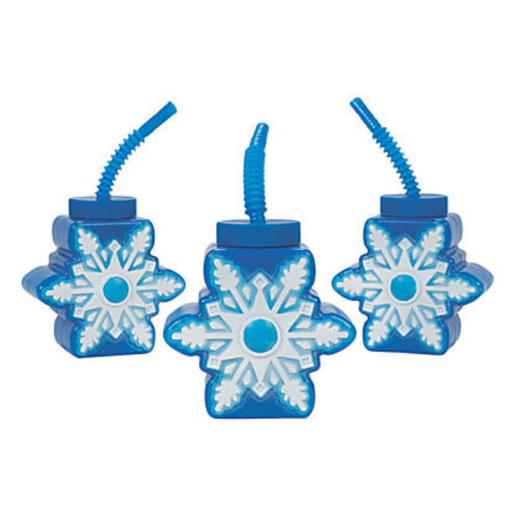 Winter Snowflake Cups / 8 Vasos de Copo de Nieve Descontinuado Novelty