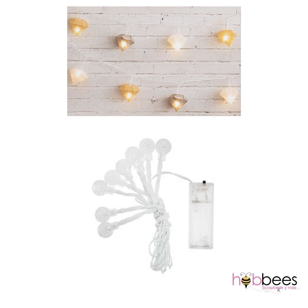 Diecut Paper Diamonds / Diamantes de Papel con Serie de Luces Adornos / Embellishments We R Memory Keepers