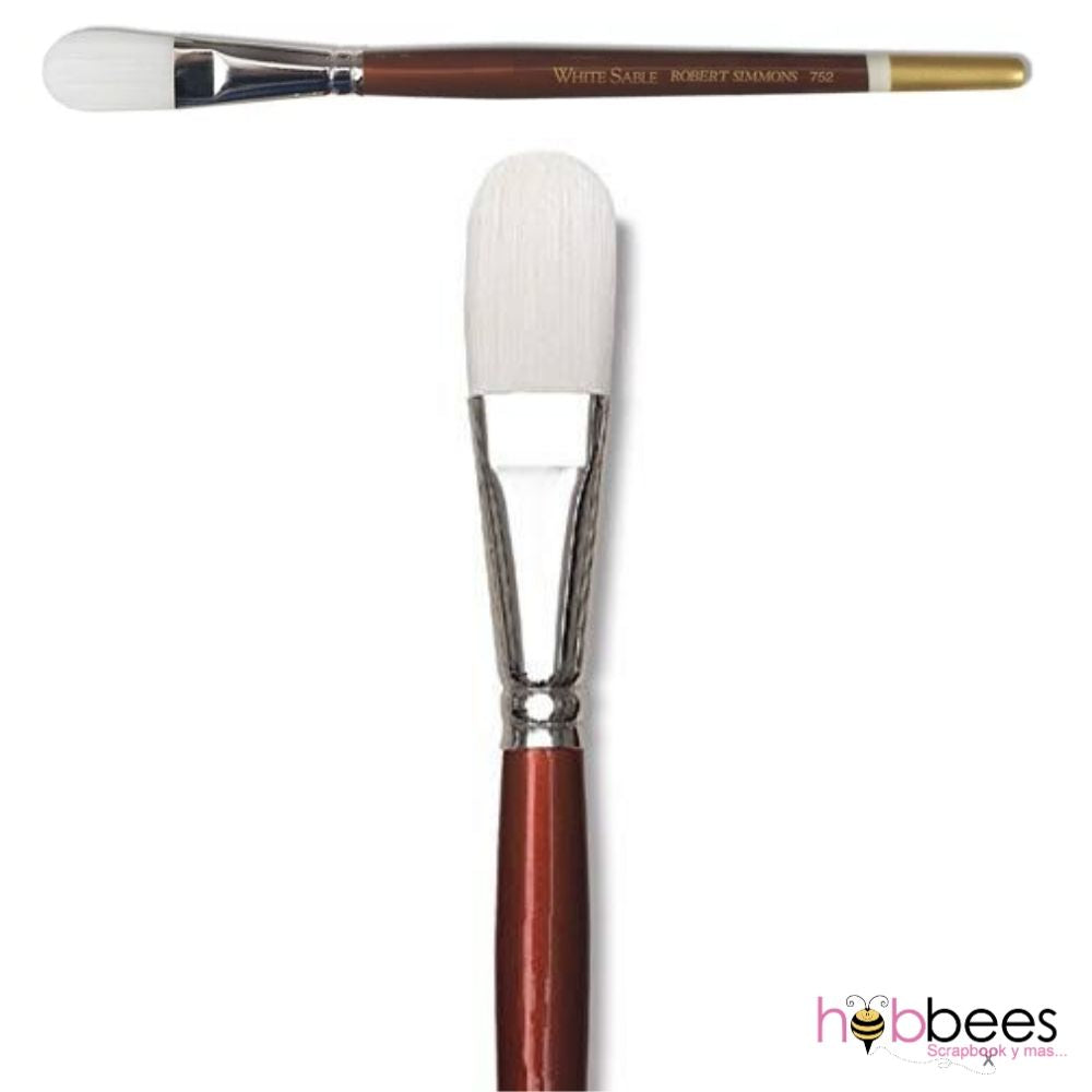 White Sable Oval Wash 1" / Pincel de Sable Blanco Ovalado Descontinuado Robert Simmons