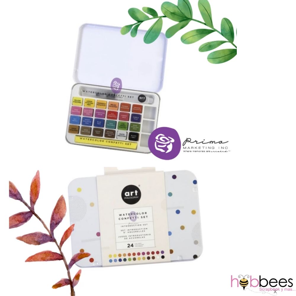 Watercolor Confetti Introduction Set / Set Introductorio de Acuarelas Acuarela Prima Marketing