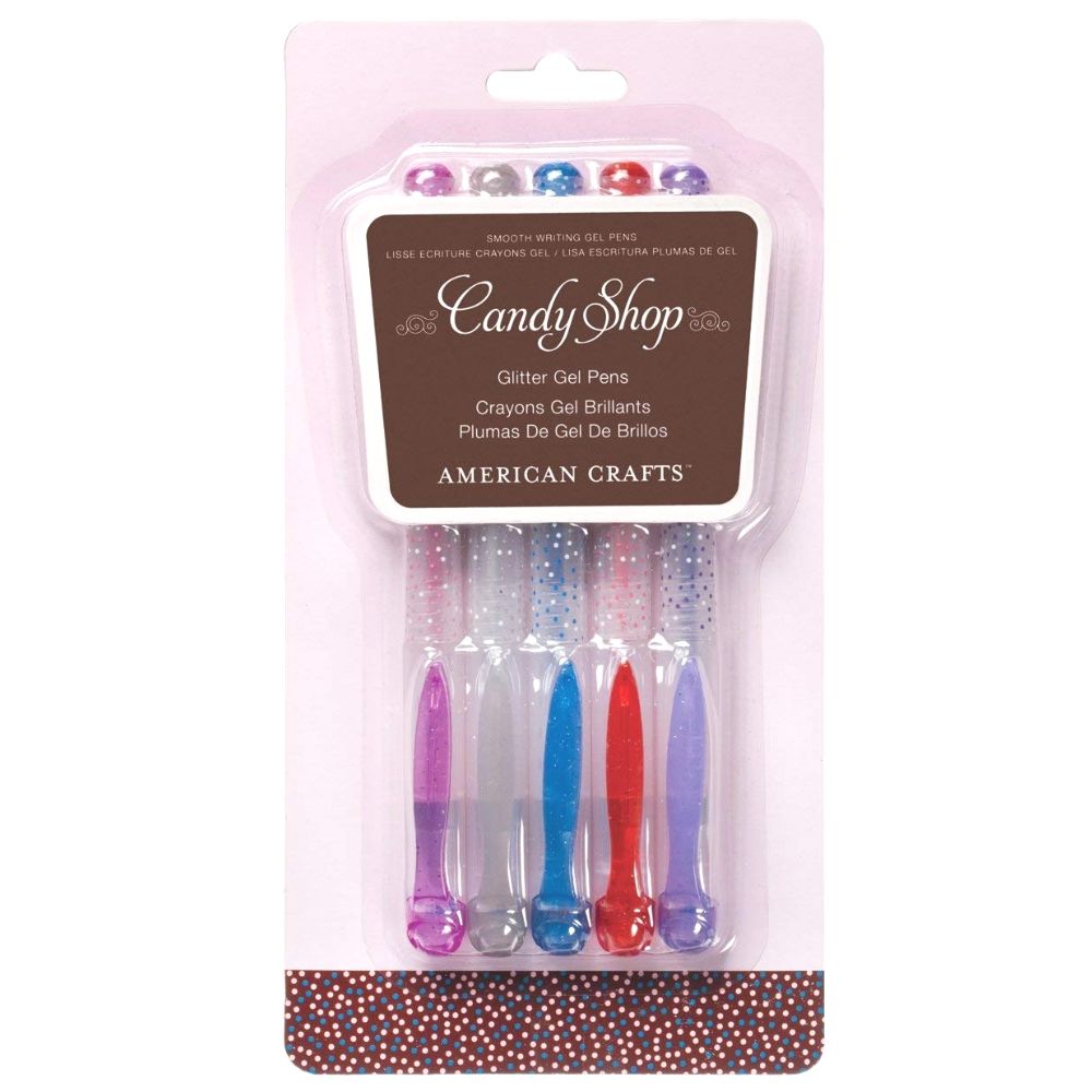 Candy Shop Glitter Gel Pens / Plumas de Gel Colores Con Brillitos Colores y Plumones American Crafts