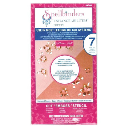 Enhanceabilities Pop-Up Dies Hearts &amp; Flowers / Suajes y Realce Corazones y Flores Descontinuado Spellbinders