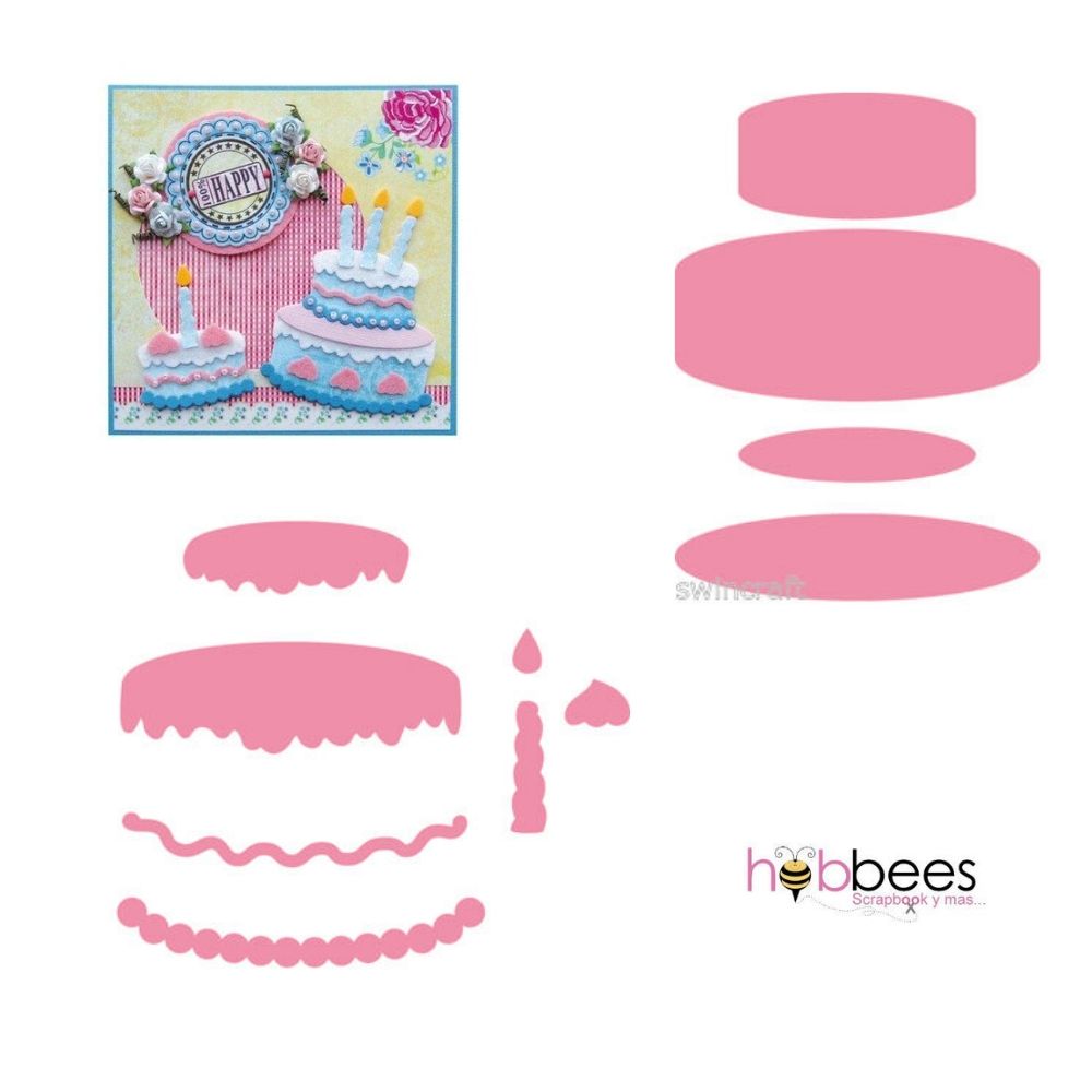 Birthday Cake Dies / Suajes de Pastel y Velita Dados de Corte / Suajes / Troqueles Marianne design