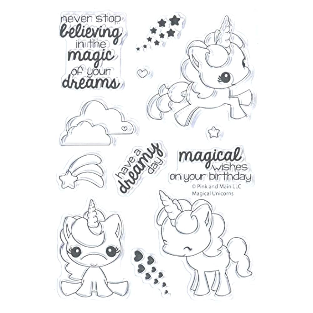 Magical Unicorns Stamps / Sellos de Polímero Unicornio Mágico Sellos Pink &amp; Main