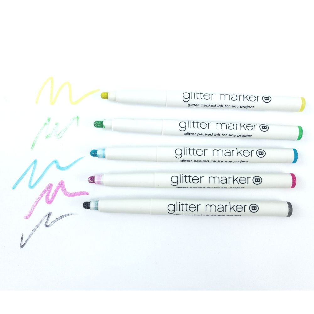 Glitter Markers Set / 5 Marcadores de Brillitos Marcadores &amp; Plumones Heidi Swapp