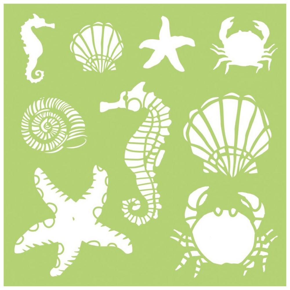 Designer Template Marine Life Stencil / Plantilla de Vida Marina Gde. Descontinuado Kaiser Craft