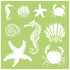 Designer Template Marine Life Stencil / Plantilla de Vida Marina Gde. Descontinuado Kaiser Craft