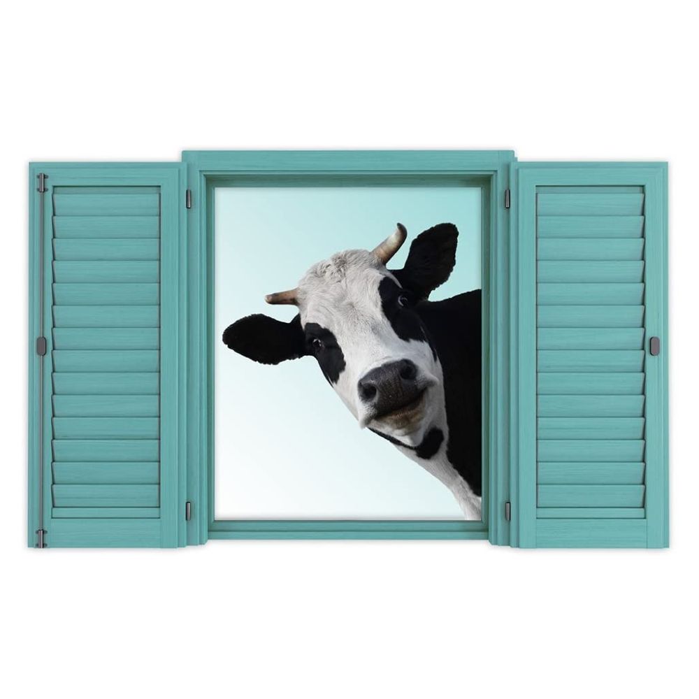 Joy Riders Cow Window Cling / Cling Adherible para Ventanas Vaca Descontinuado JustRite