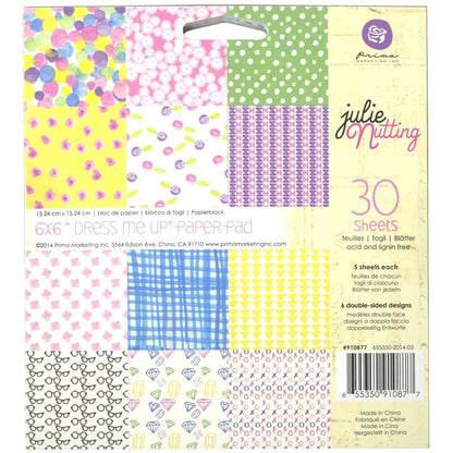 Julie Nutting Kaleidoscope Paper Pad / Block de Papel Doble Cara 6&quot; Papel Prima Marketing