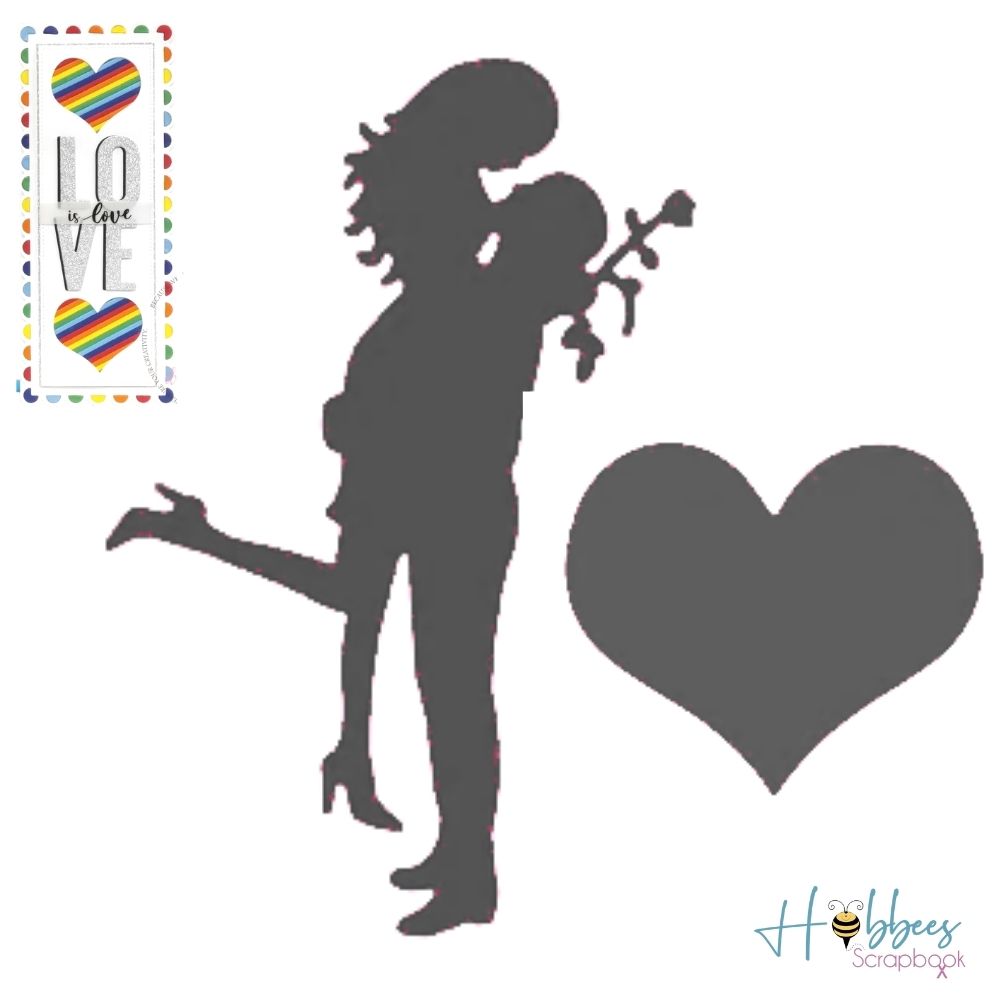Couple &amp; Heart Die / Suaje Pareja y Corazón Descontinuado Dress My Craft
