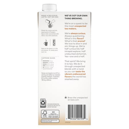 Chai Pumpkin Spice Latte / 2x1 Concentrado de Té Chai Líquido y Calabaza Descontinuado Tazo