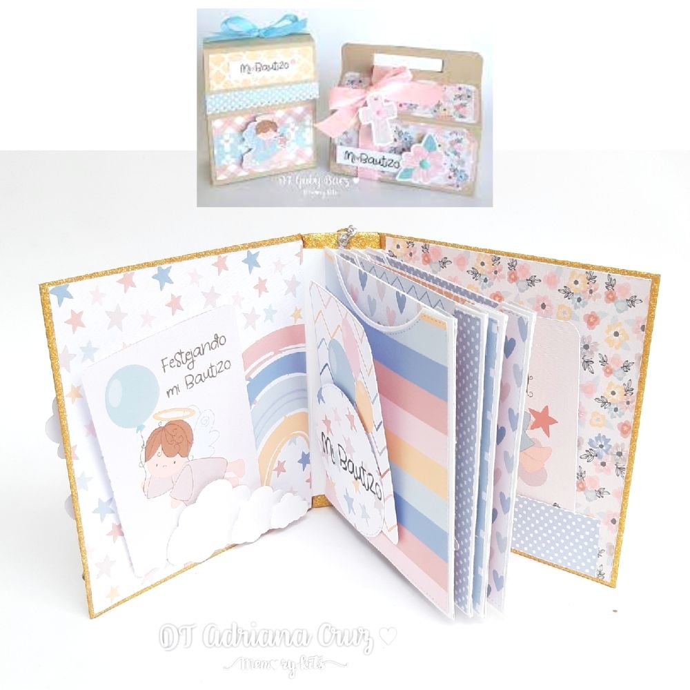 Kit de Papel Cartulina Mi Bautizo Papel Memory Kits