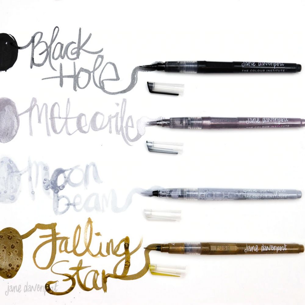 Mermaid Markers / 4 Rotuladores Acuarelables Punta Pincel Colores y Plumones Jane Davenport