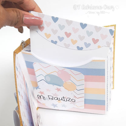 Kit de Papel Cartulina Mi Bautizo Papel Memory Kits